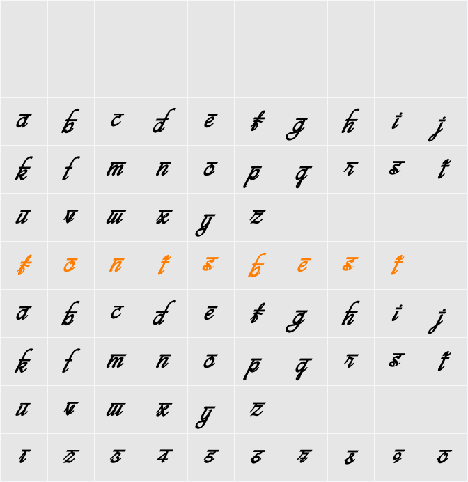 bits indian calligra Character Map