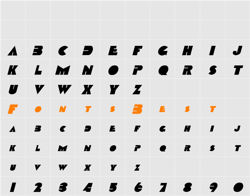 Devendra Italic Character Map