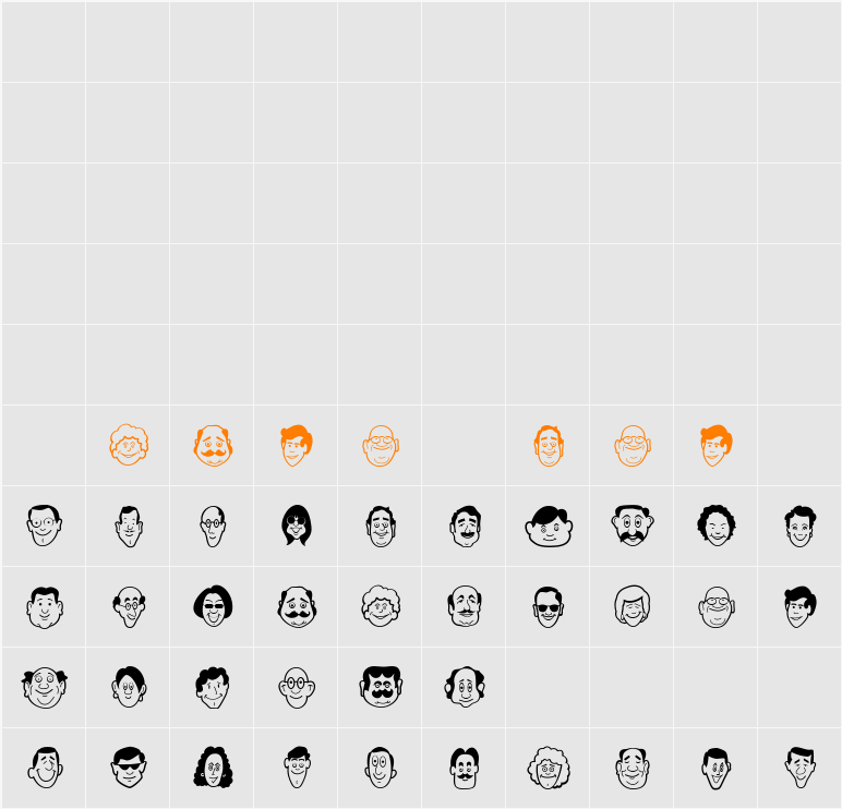 SmilingFaces Character Map