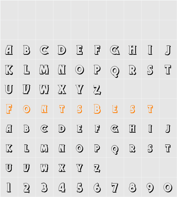 Gramophone Shaded NF Character Map