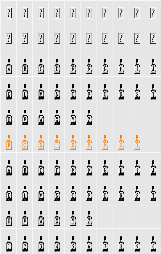 Whiskey Bottle Character Map