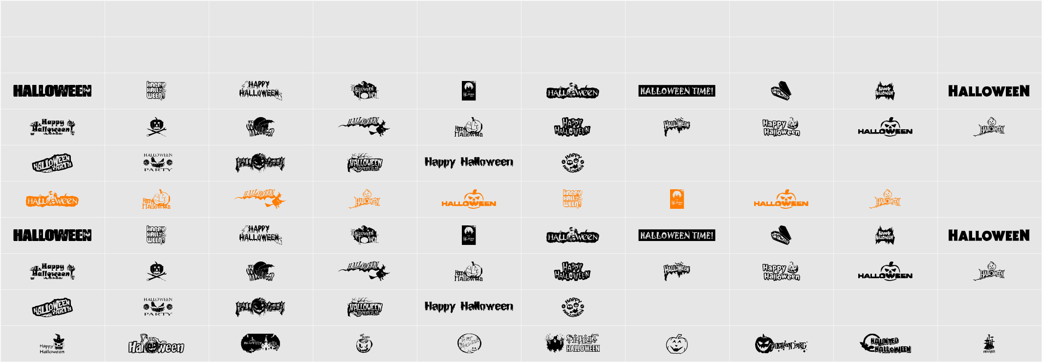 Halloween Logo Character Map