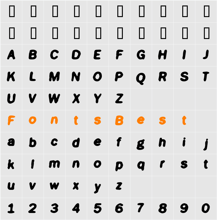 Jigger Character Map