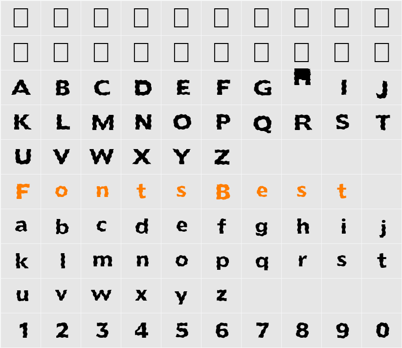 FZ BASIC 55 WAVEY  Character Map