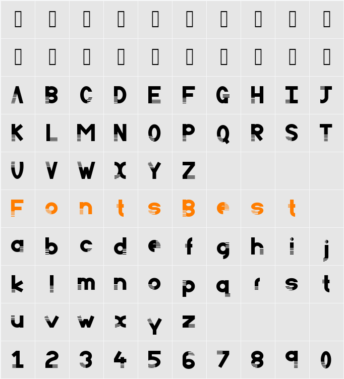 Sliding Scissors 101 Character Map