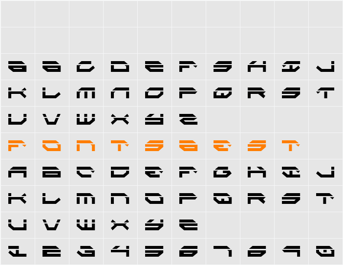 Taskforce Laser Condensed Character Map