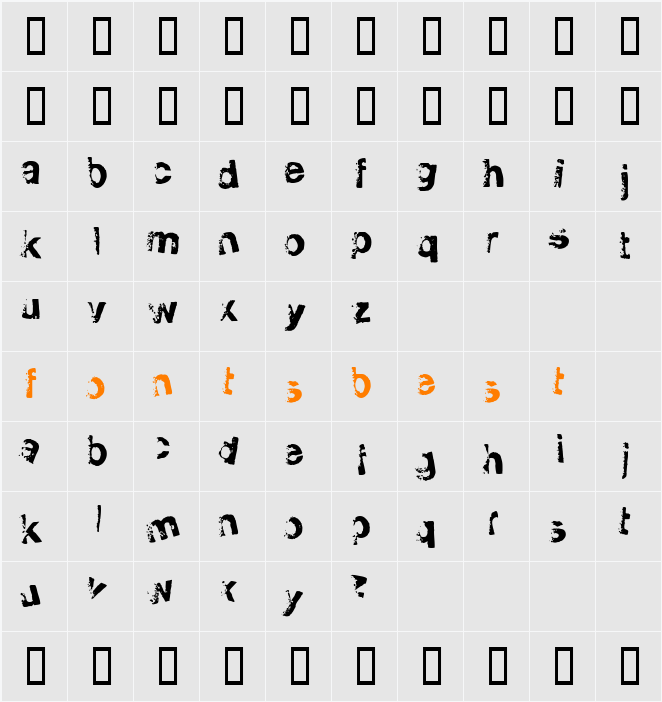 Smellvetica Character Map