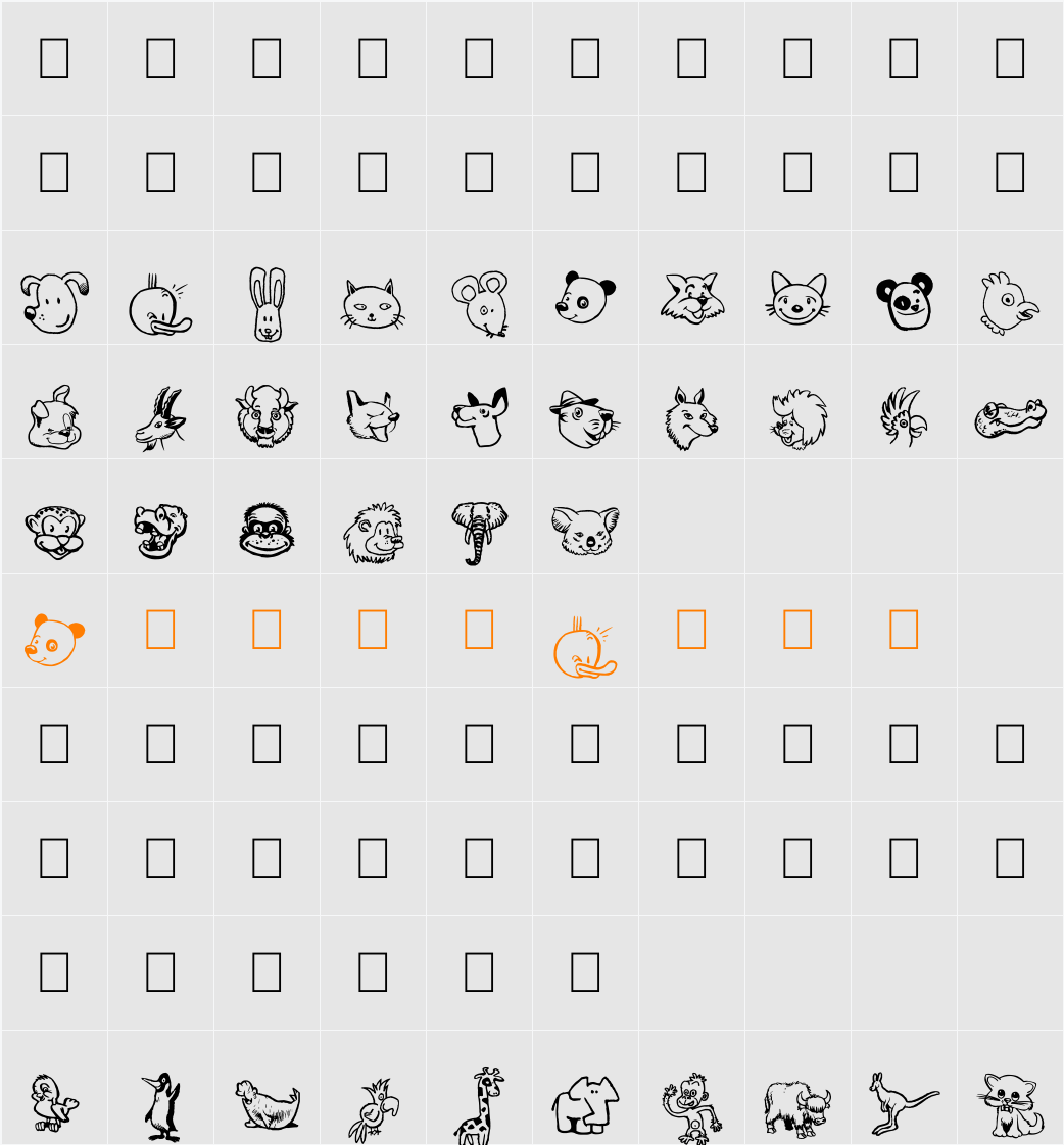 Toonimals Character Map