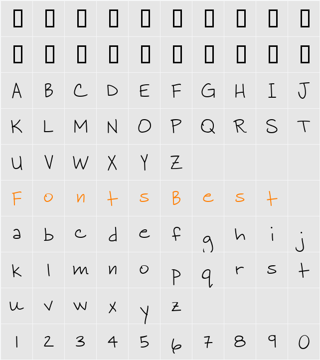 LD Fine Print 17 Character Map