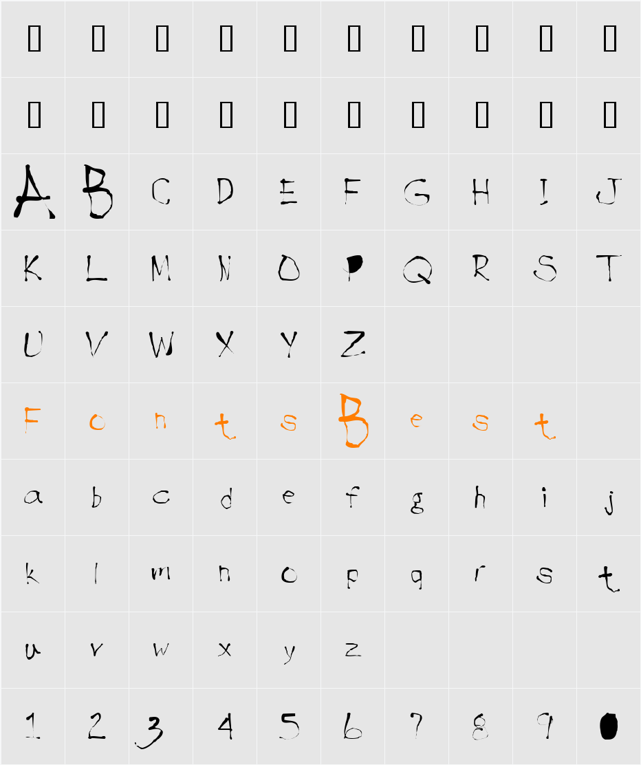 Handwrite Character Map
