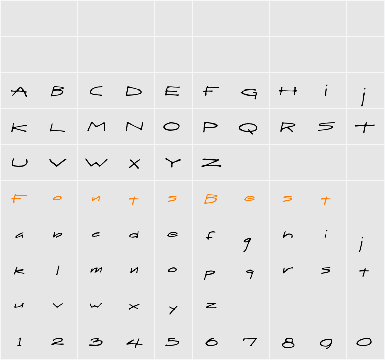 DraftHand Character Map
