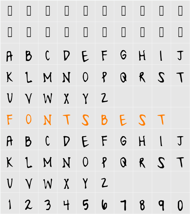 LonesomeFont Character Map
