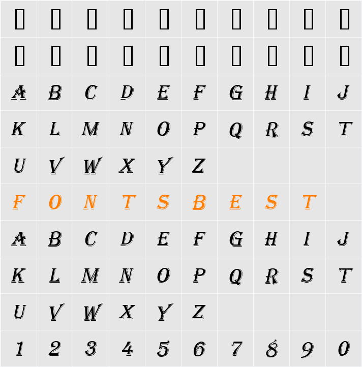 Tangiers Character Map