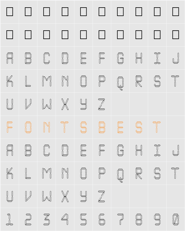 a_LCDNovaOtl Character Map