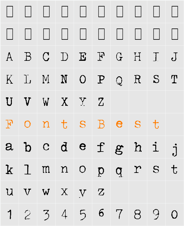 GF Halda Normal Character Map