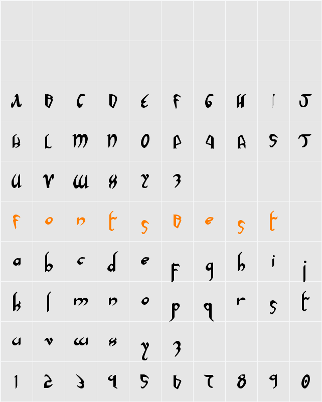 Xaphan II Bold Character Map