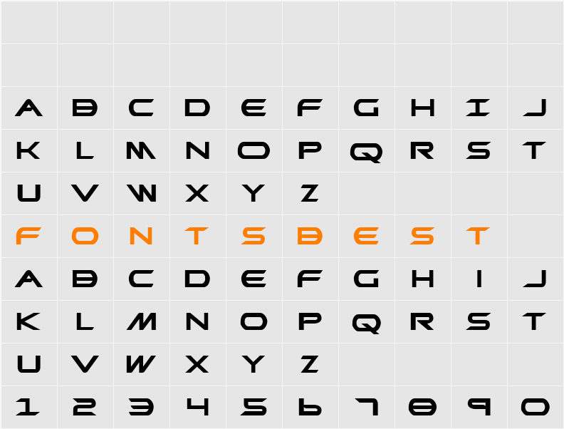 Promethean Bold Expanded Character Map