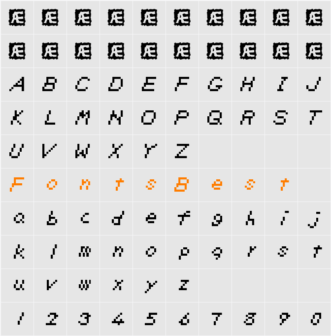 Zelda DX TT BRK Character Map