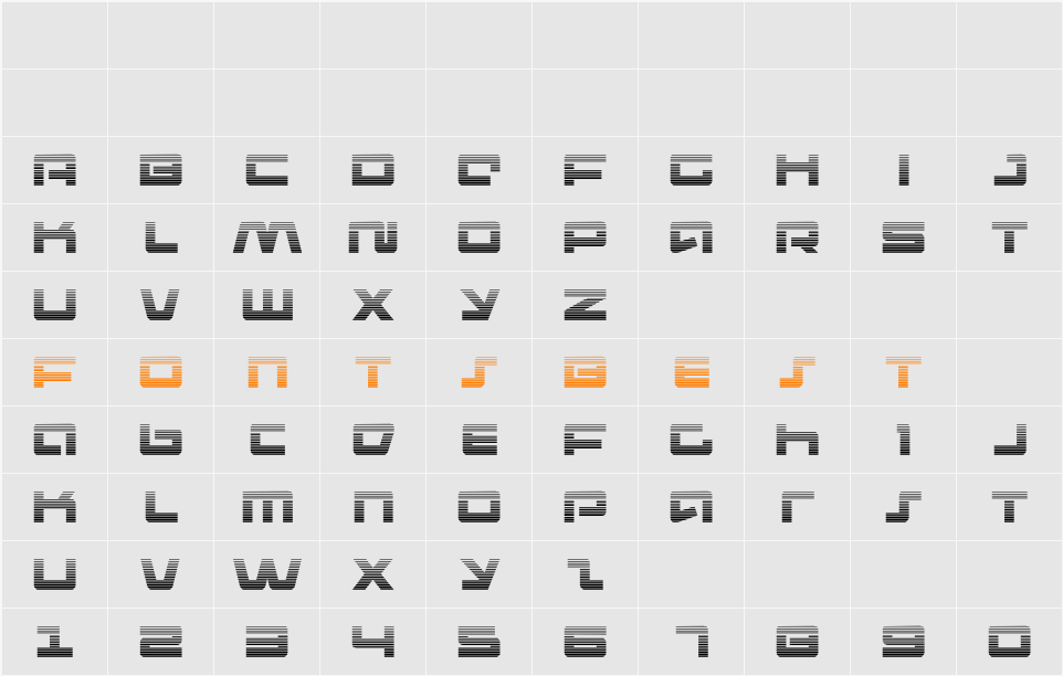 Pulse Rifle Gradient Character Map