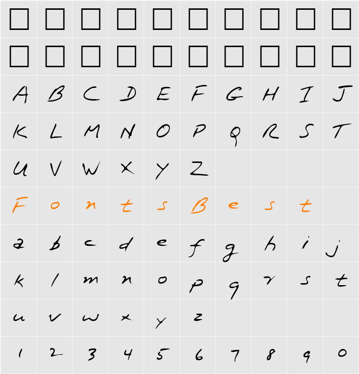 LEHN162 Character Map