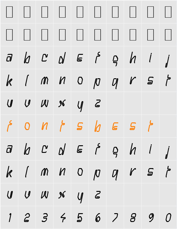 Hanger-Condensed Character Map