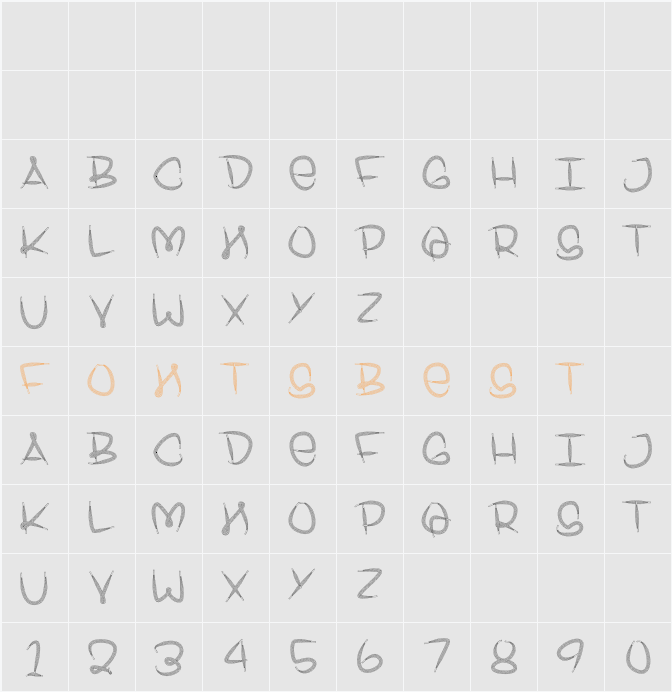 Shoelace Font Character Map