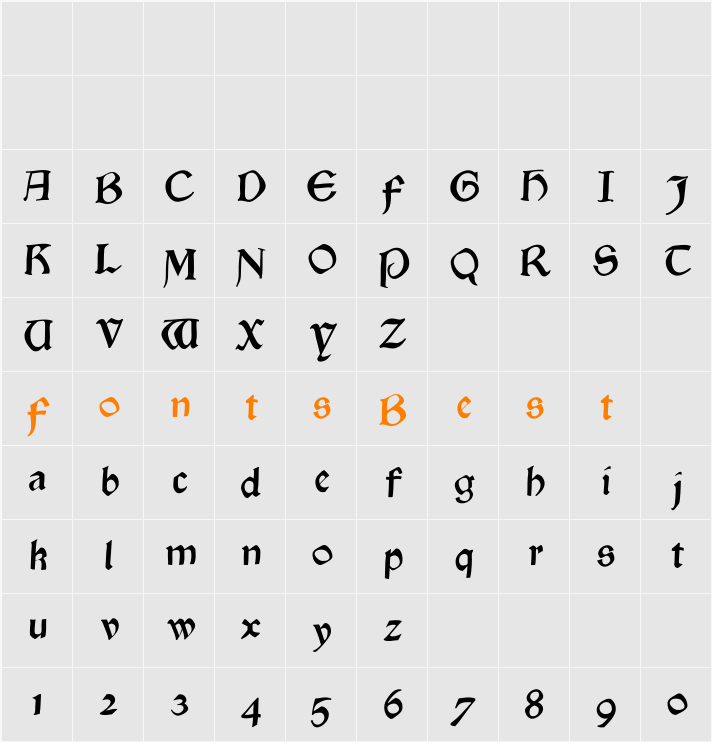 GoldenSwing Character Map