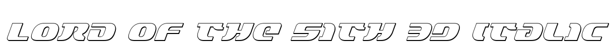 Lord of the Sith 3D Italic