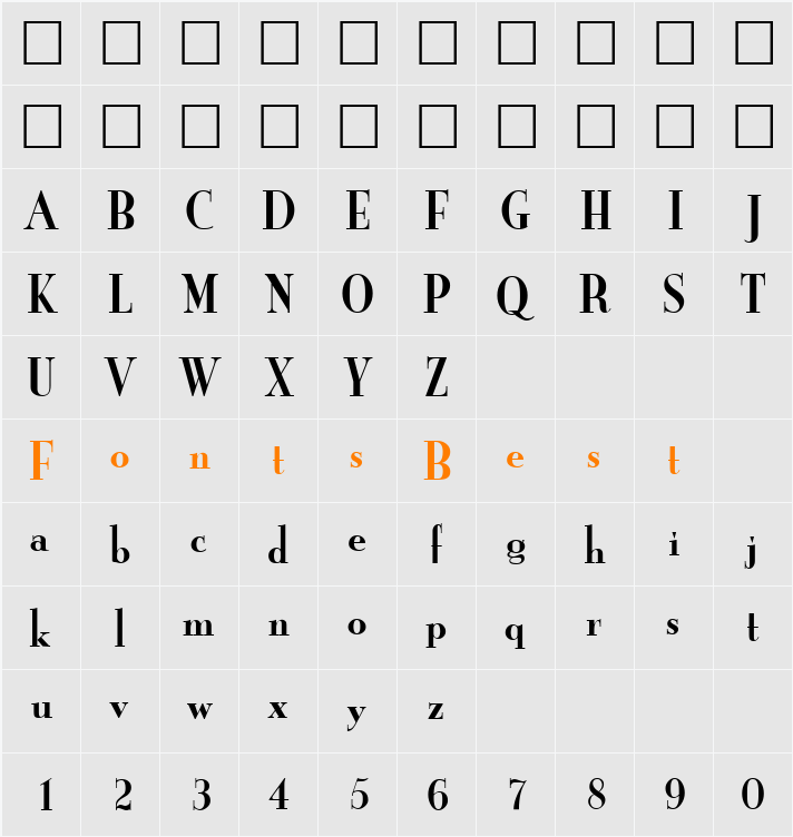 GrailNewCondensed Character Map