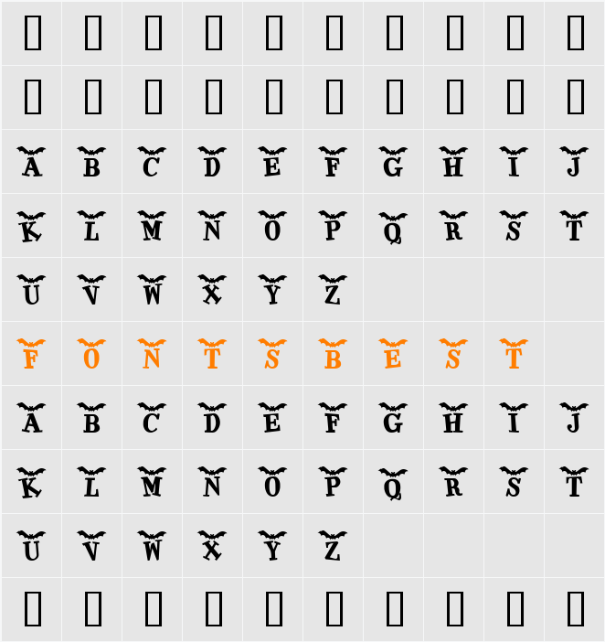 KR Batty Character Map