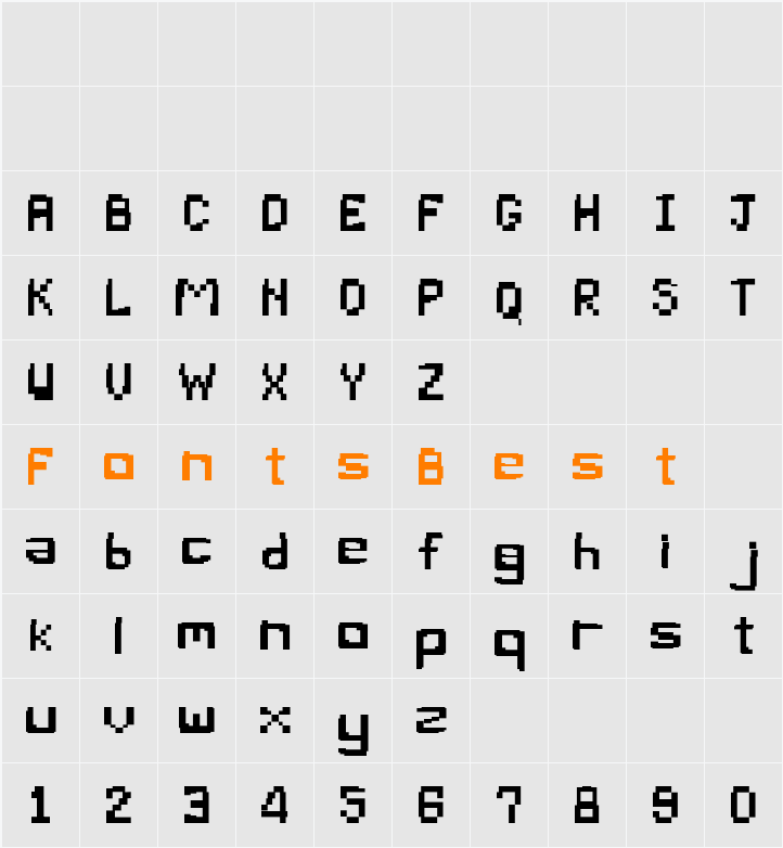 Pixel Bug Character Map