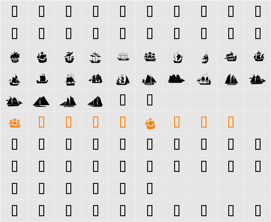 Ships Character Map