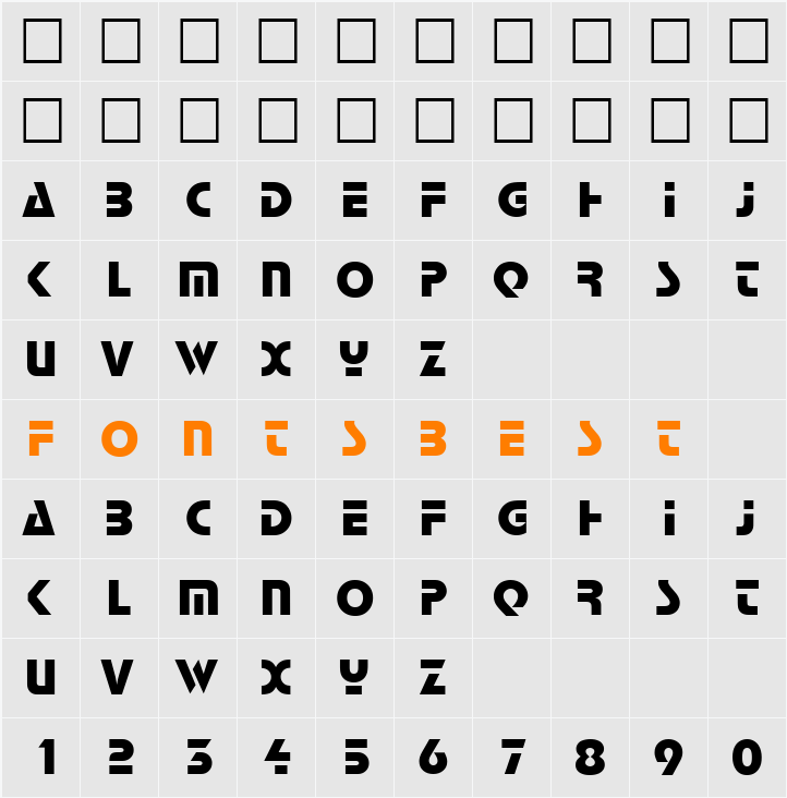 PT Technobop Character Map