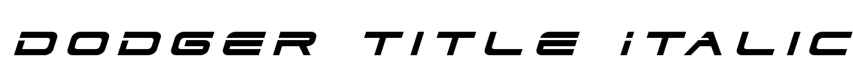 Dodger Title Italic Font Image