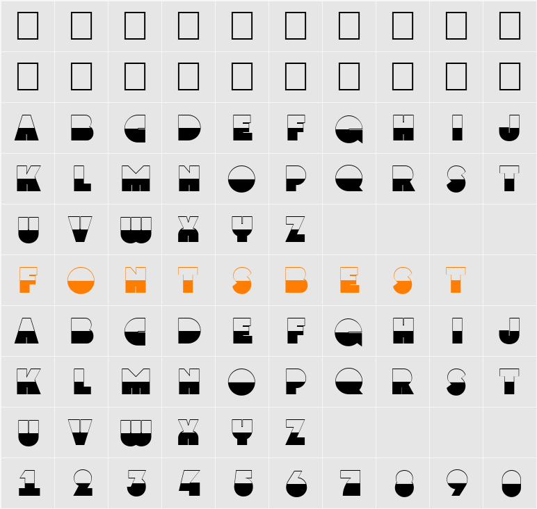 a_GrotoB&W Character Map