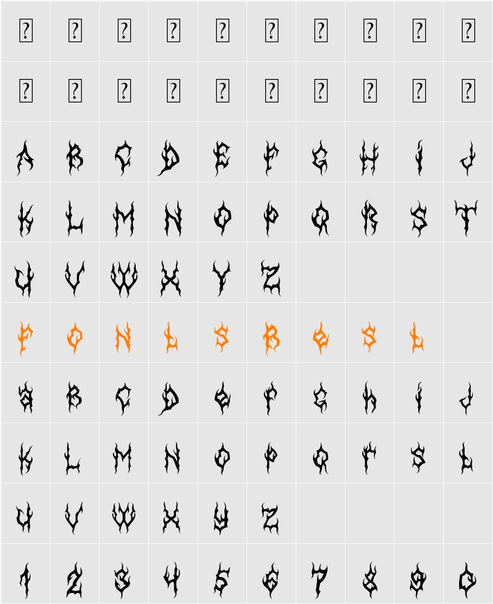 MB-GothicDawn Character Map