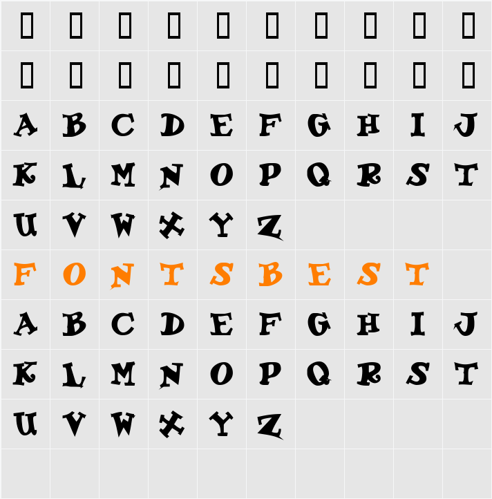 KoolKapsDisplay Character Map