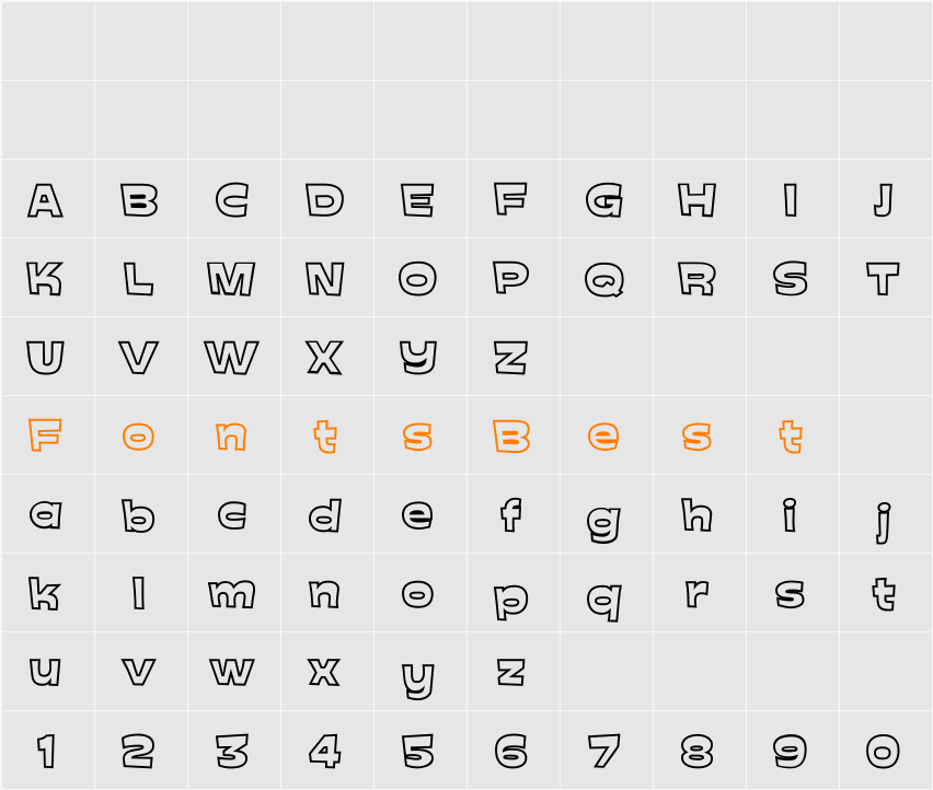 BlueGlobal-OutOfSpace Character Map