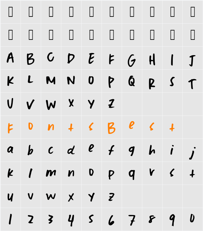 TMJ Character Map