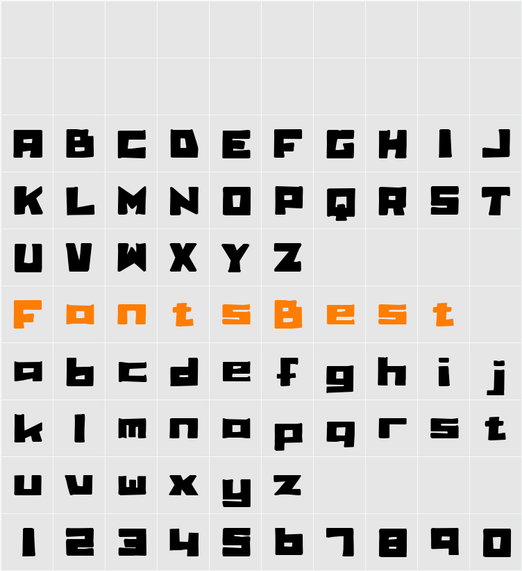billieBob Character Map