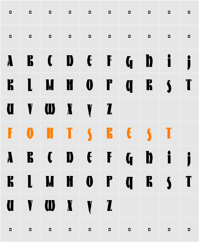 Nestor Condensed Character Map