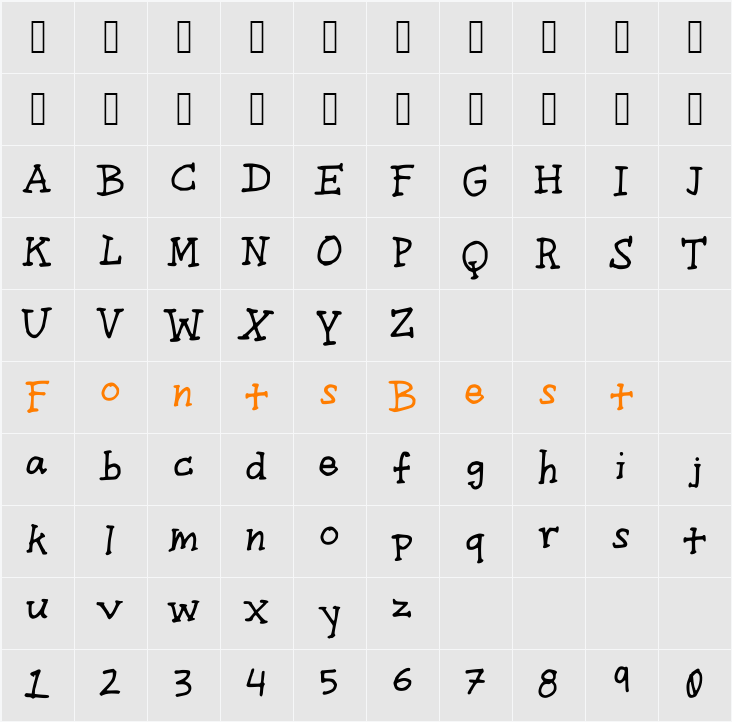 getdown Character Map