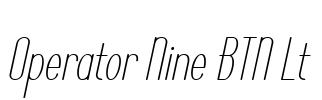 Operator Nine BTN Lt Font Image
