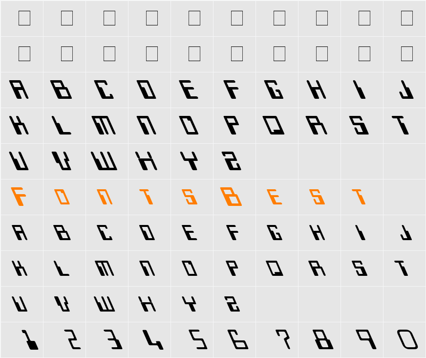 Keypunch Leftie Character Map