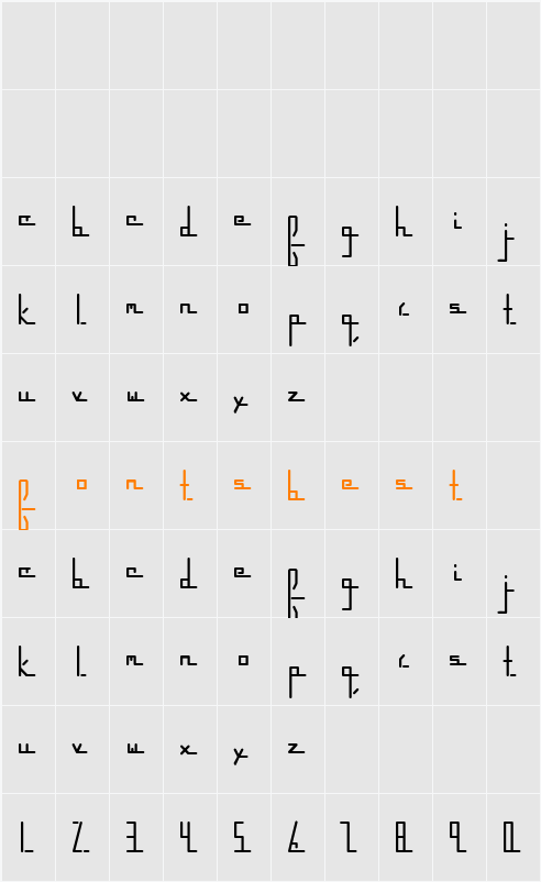 parkwayextended Character Map