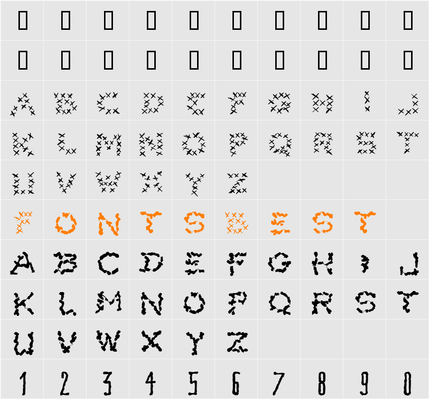 X Pain Character Map