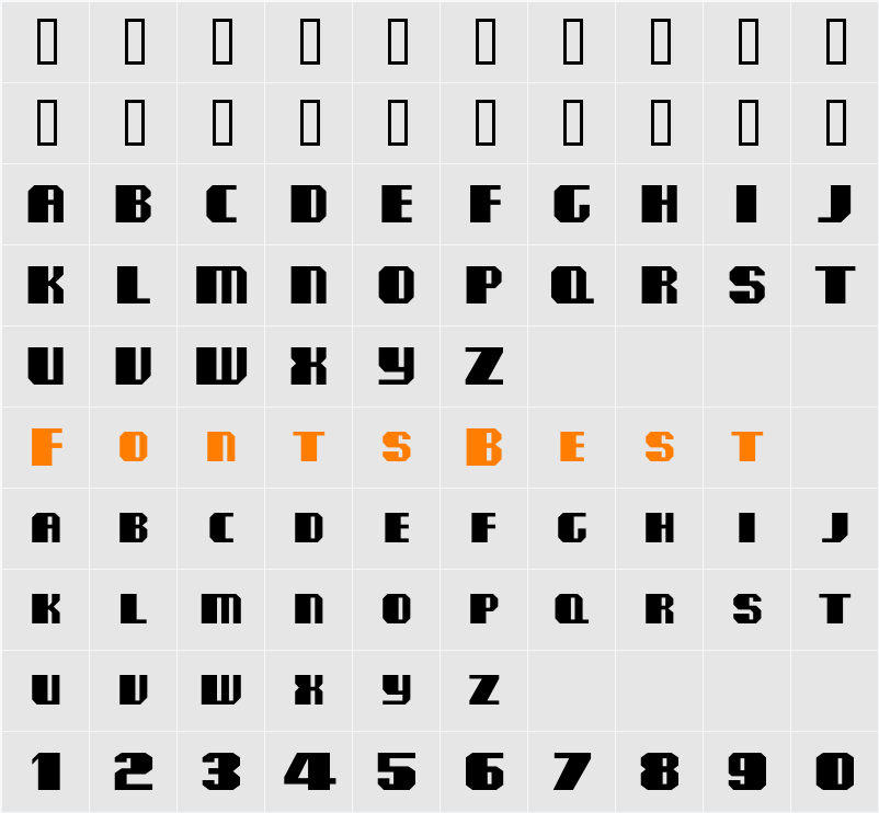 ClubMF Character Map