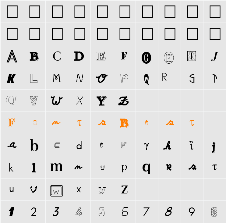 Ransom Notes Character Map