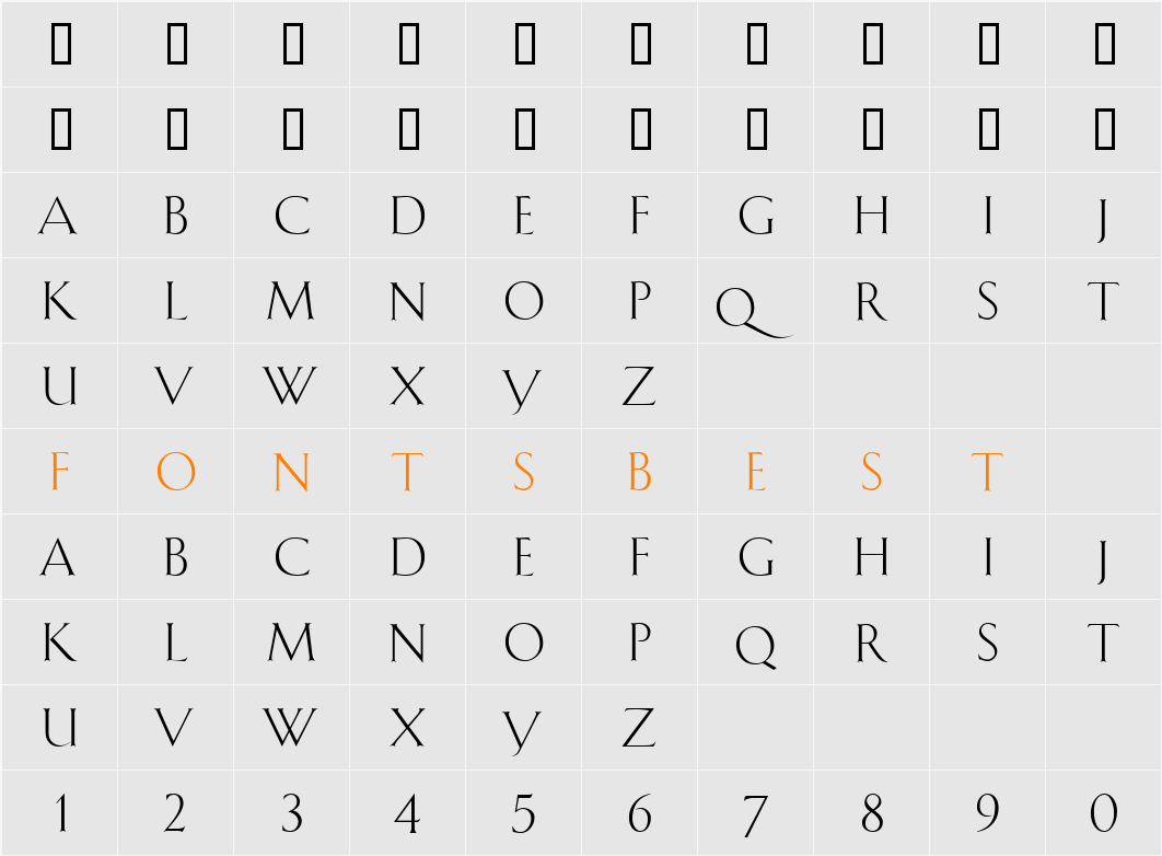 ShangoRegular Character Map