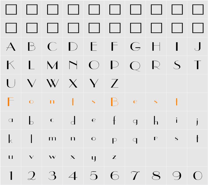 UppEa Wd Character Map